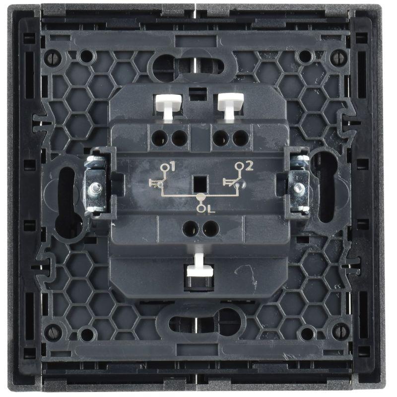  Выключатель жалюзи СП FORTE&PIANO 10А FP511 сталь IEK FP-V15-0-10-1-K46 фото в каталоге от BTSprom.by