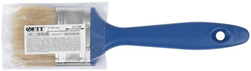  Кисть флейцевая "Модерн" натур. светл. щетина пластик. ручка 2дюйм (50мм) FIT 01155 фото в каталоге от BTSprom.by