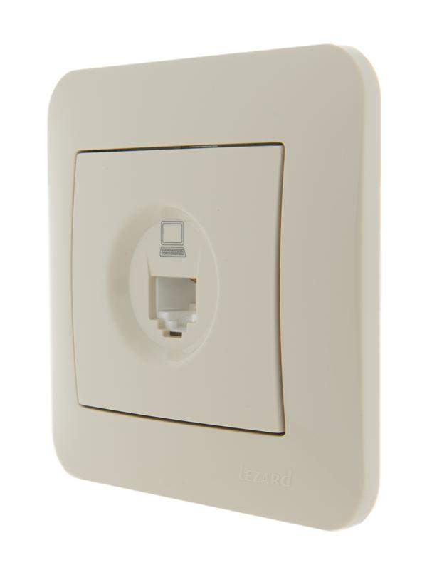 розетка компьютерная 1-м сп karina rj45 механизм крем. lezard 707-0388-139 от BTSprom.by
