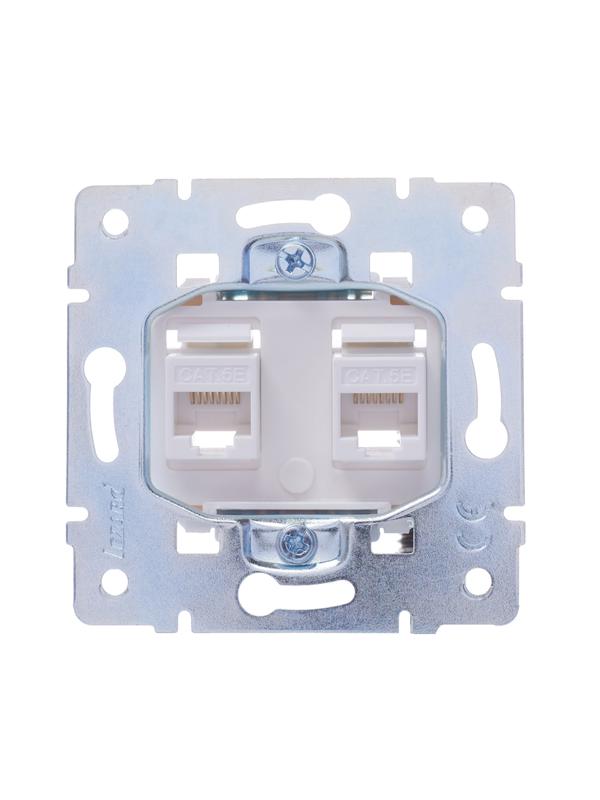  Розетка компьютерная 2-м СП Vesna механизм бел. LEZARD 742-0288-141 фото в каталоге от BTSprom.by