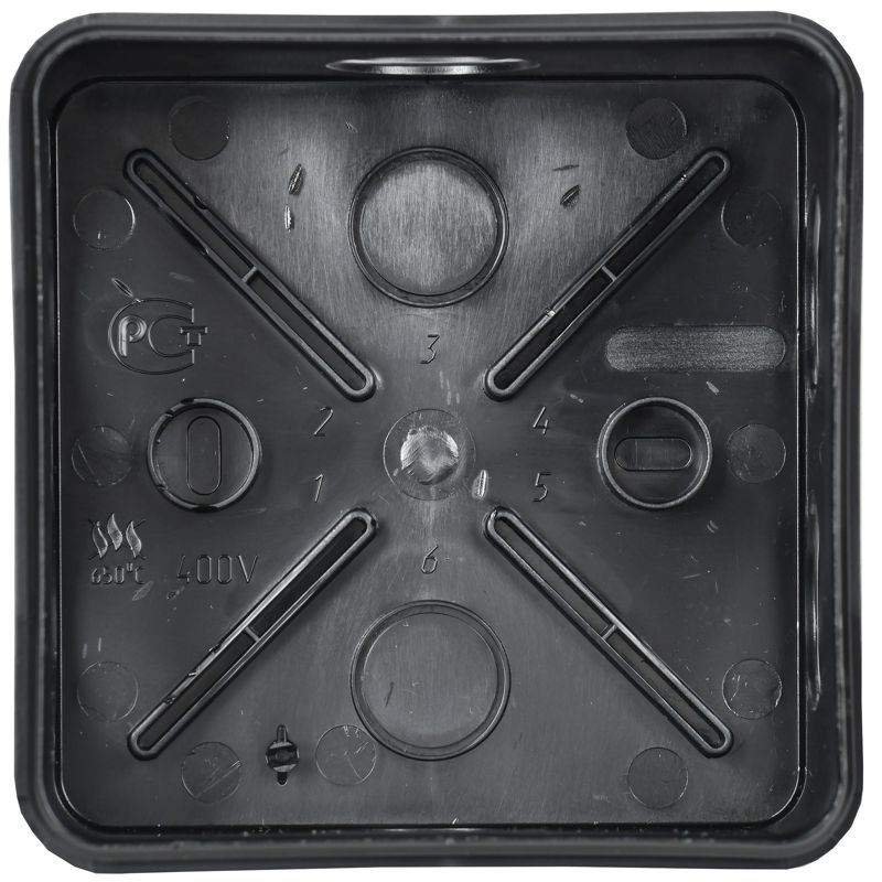  Коробка распаячная ОП 100х100х50 IP44 КМ41255 6 гермовводов черн. IEK UKO21-100-100-050-K02-44 фото в каталоге от BTSprom.by