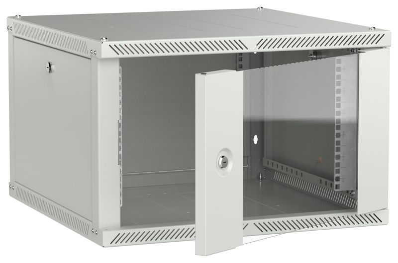 шкаф linea w 2.0 6u 600х600мм дверь стеклян. сер. itk lwr3-06u66-gf-2 от BTSprom.by