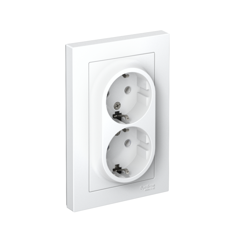 розетка двойная atlasdesign с заземл. 16а в сборе лотос se atn001324 от BTSprom.by