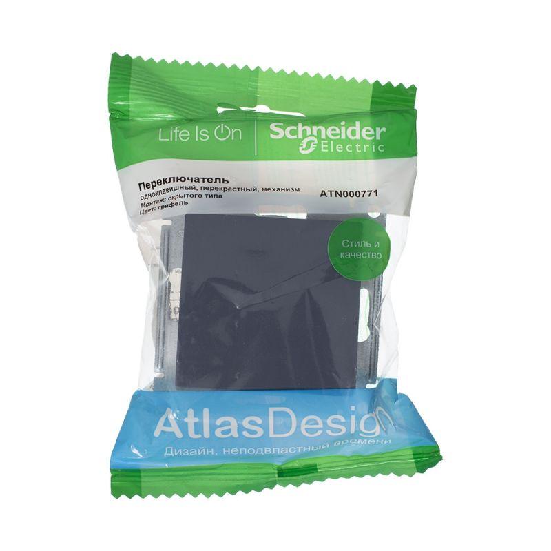  Переключатель перекрестный 1-кл. СП AtlasDesign 10А IP20 (сх. 7) 10AX механизм грифель SE ATN000771 фото в каталоге от BTSprom.by