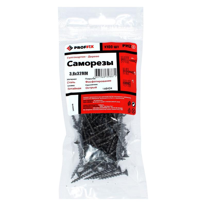 саморез усиленный гипсокартон-дерево 3.8х32 (twn) (пакет) (уп.100шт) tech-krep pro/zitar 146424 от BTSprom.by