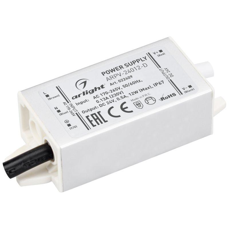 блок питания arpv-24012-d 24в 0.5а 12вт ip67 метал. 3 года arlight 022409 от BTSprom.by