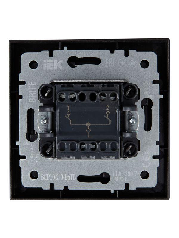 Выключатель 2-кл. СП BRITE ВСР10-2-0-БрТБ 10А в сборе бр. IEK BR-V20-0-10-K45-F фото в каталоге от BTSprom.by
