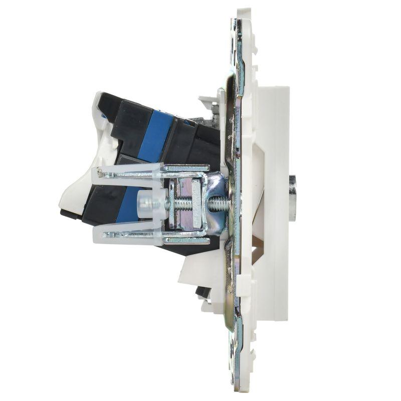  Розетка двойная TV+RJ45 кат.6E SKANDY SK-A15W арктич. бел. IEK SK-AK20-2-K01 фото в каталоге от BTSprom.by