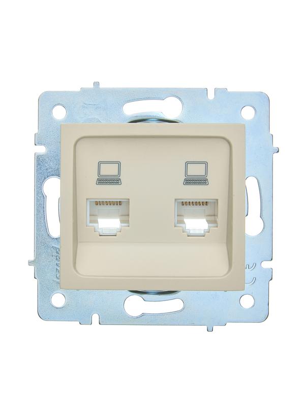 розетка компьютерная 2-м сп asti ip20 rj45 механизм крем. lezard 7081-0388-141 от BTSprom.by