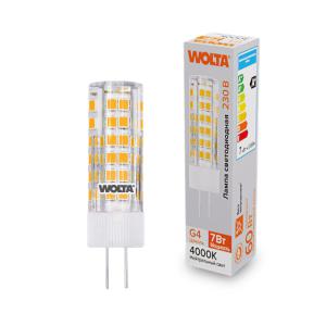 лампа светодиодная 7вт 4000к g4 wolta wstd-jc-220v7w4kg4-c от BTSprom.by