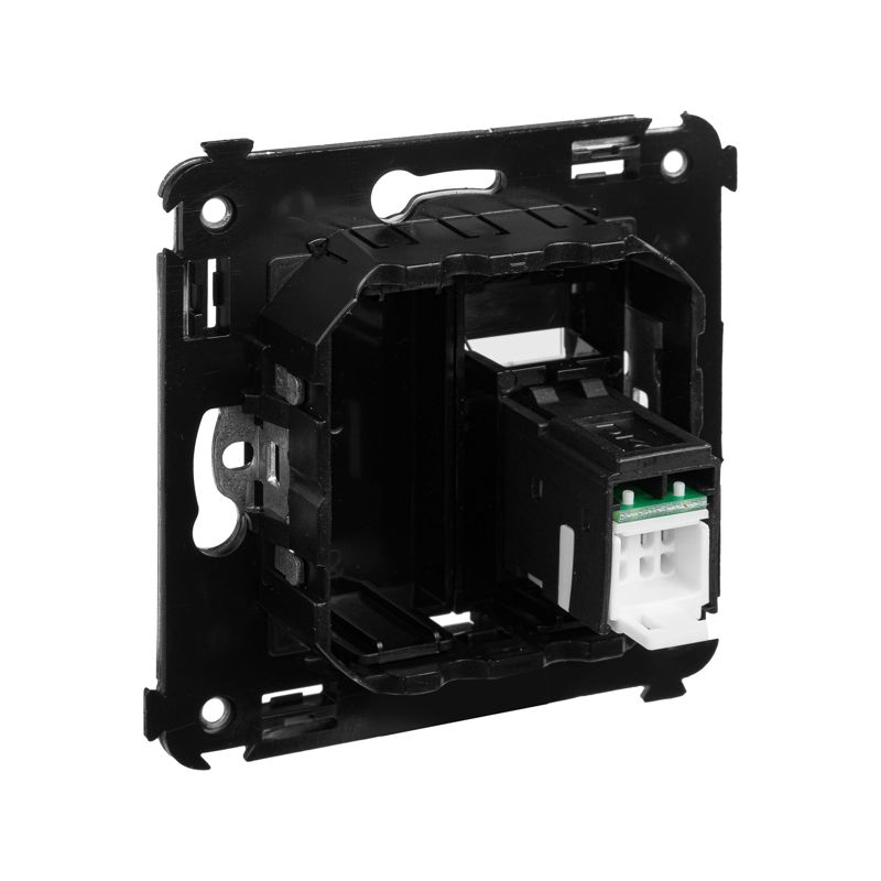  Розетка компьютерная 1-м СП Avanti "Черный квадрат" RJ45 кат.5E DKC 4402463 фото в каталоге от BTSprom.by