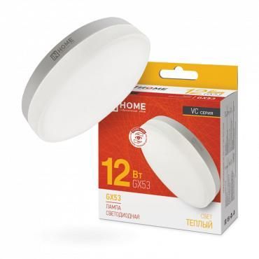 лампа светодиодная led-gx53-vc 12вт таблетка 3000к тепл. бел. gx53 1140лм 230в in home 4690612020785 от BTSprom.by