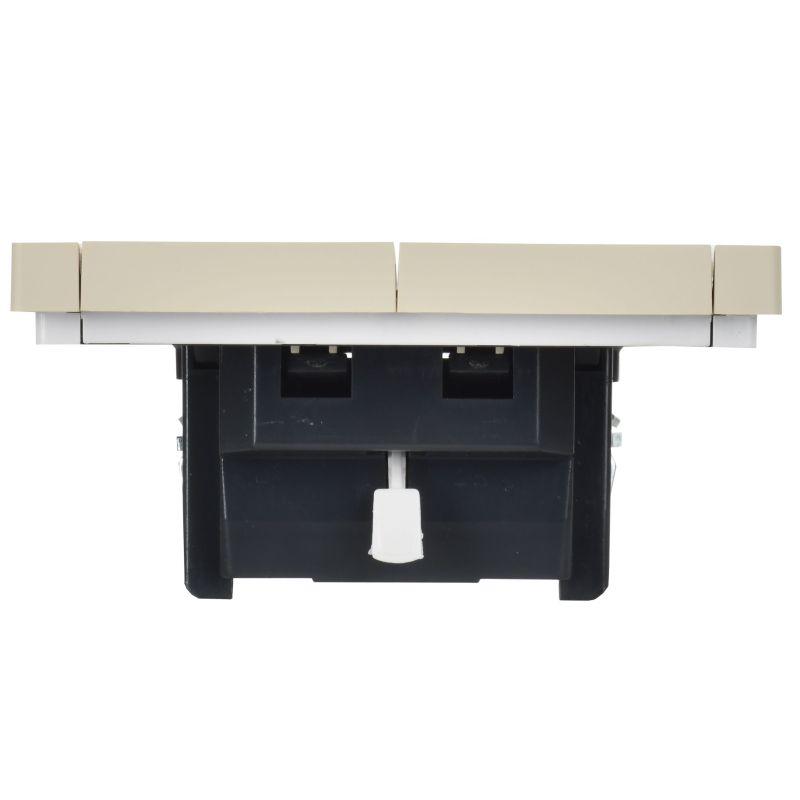  Выключатель жалюзи СП FORTE&PIANO 10А FP411 ваниль IEK FP-V15-0-10-1-K10 фото в каталоге от BTSprom.by