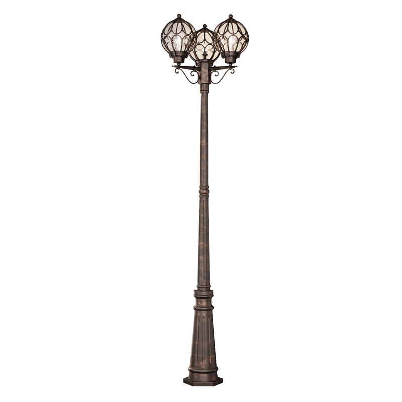  Светильник Via 3х60Вт E27 IP44 садово-парковый Maytoni O023FL-03G фото в каталоге от BTSprom.by