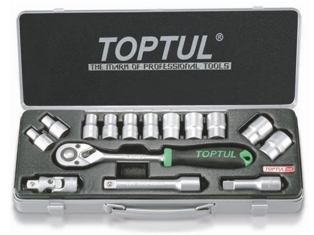 набор головок 1/2" 8-24мм 15предм. 6гр. метал.кейс toptul gcad1502 от BTSprom.by