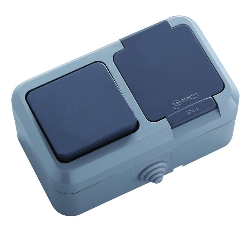 блок оп ip44 сер. (1кл. выкл.+роз/крыш) makel 18150 от BTSprom.by
