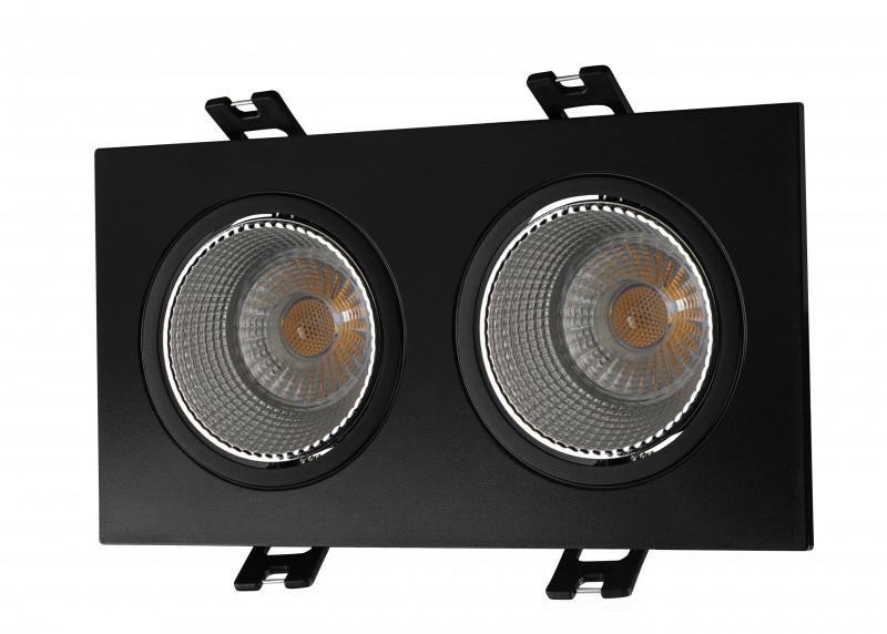 светильник встраиваемый ip20 10вт gu5.3 led черн./хром пластик denkirs dk3072-bk+ch от BTSprom.by