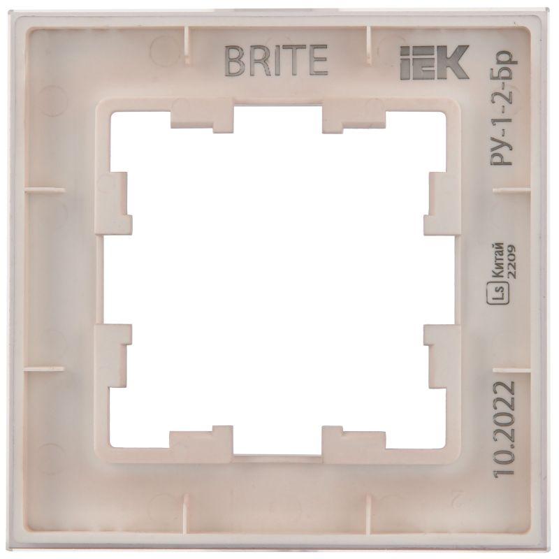  Рамка 1-м BRITE РУ-1-2-Бр стекло розовый матов. IEK BR-M12-G-31-K14 фото в каталоге от BTSprom.by