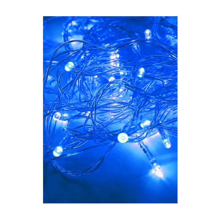 гирлянда светодиодная 120led син. прозр. провод 12.8м (11.3+1.5) 8 режимов мигания ip20 син. космос koc_gir120led_b от BTSprom.by