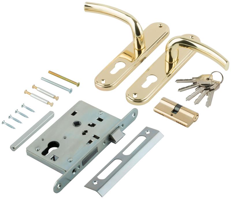  Замок врезной с ручками "Стандарт" ЗВ4-7.03С зол. 66999 фото в каталоге от BTSprom.by