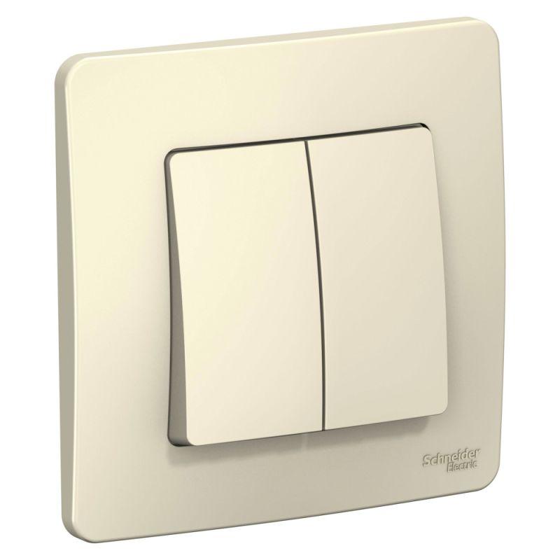 выключатель 2-кл. сп blanca 10а ip20 (сх. 5) 250в молочн. se blnvs010502 от BTSprom.by