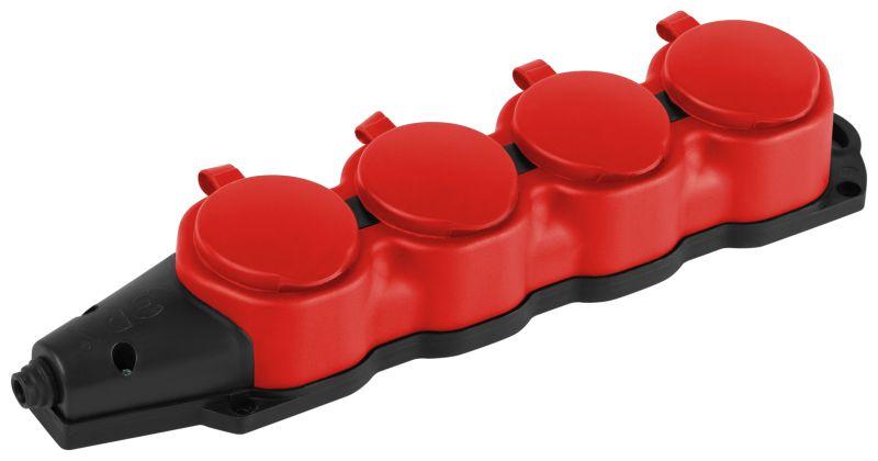 колодка 4-м с заземл. 16a ip44 kx-4e-red-ip44 каучук. красн. эра б0068456 от BTSprom.by
