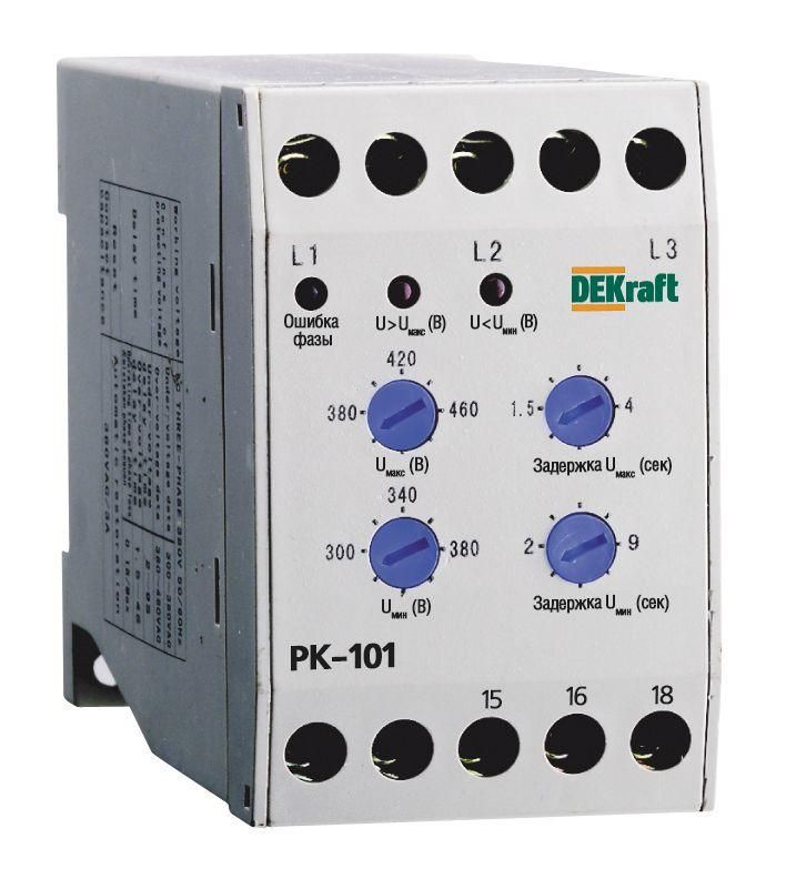 реле контроля фаз рк-101 380в тип 01 dekraft 23300dek от BTSprom.by
