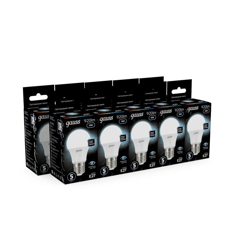 Лампа светодиодная Black 10Вт A60 грушевидная 4100К нейтр. бел. E27 920лм GAUSS 102502210 фото в каталоге от BTSprom.by
