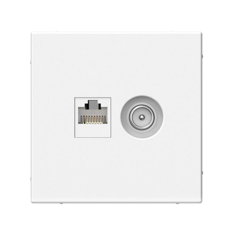 розетка компьютерная + телевизионная 2-м artgallery rj45 + tv кат.5e бел. se gal000189 от BTSprom.by