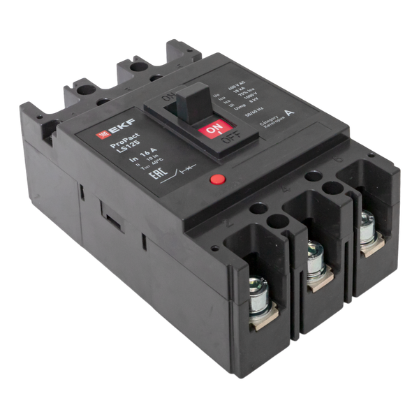  Выключатель автоматический 3п 16А 18кА LS125 ProPact EKF mccb-125-18-3-16-ls фото в каталоге от BTSprom.by