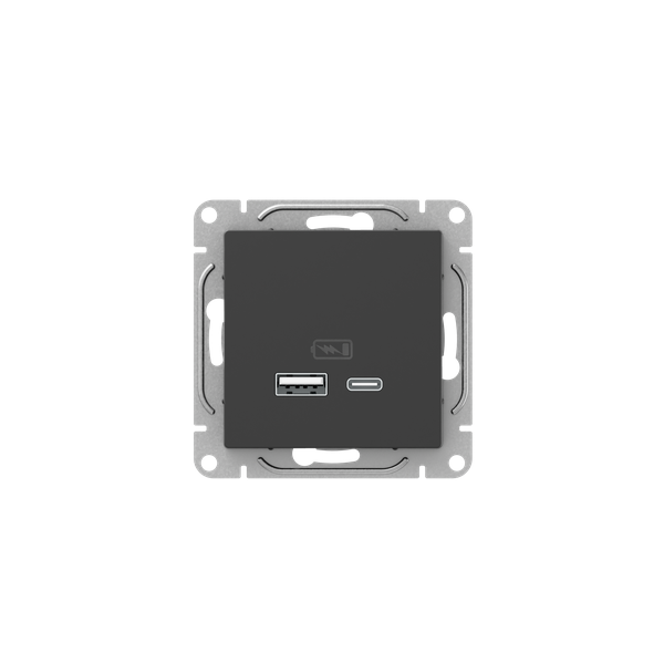 розетка сп эпика usb-a+с механизм черн. ekf up1-sob-usba+usbc от BTSprom.by