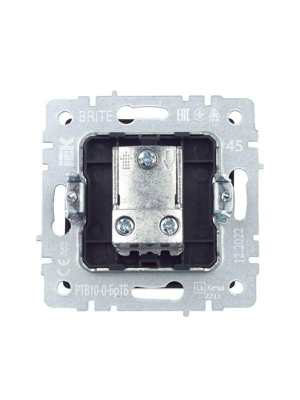  Розетка телевизионная проходная TV СП Brite РТВ10-0-БрТБ механизм бронза IEK BR-A10-P-K45 фото в каталоге от BTSprom.by