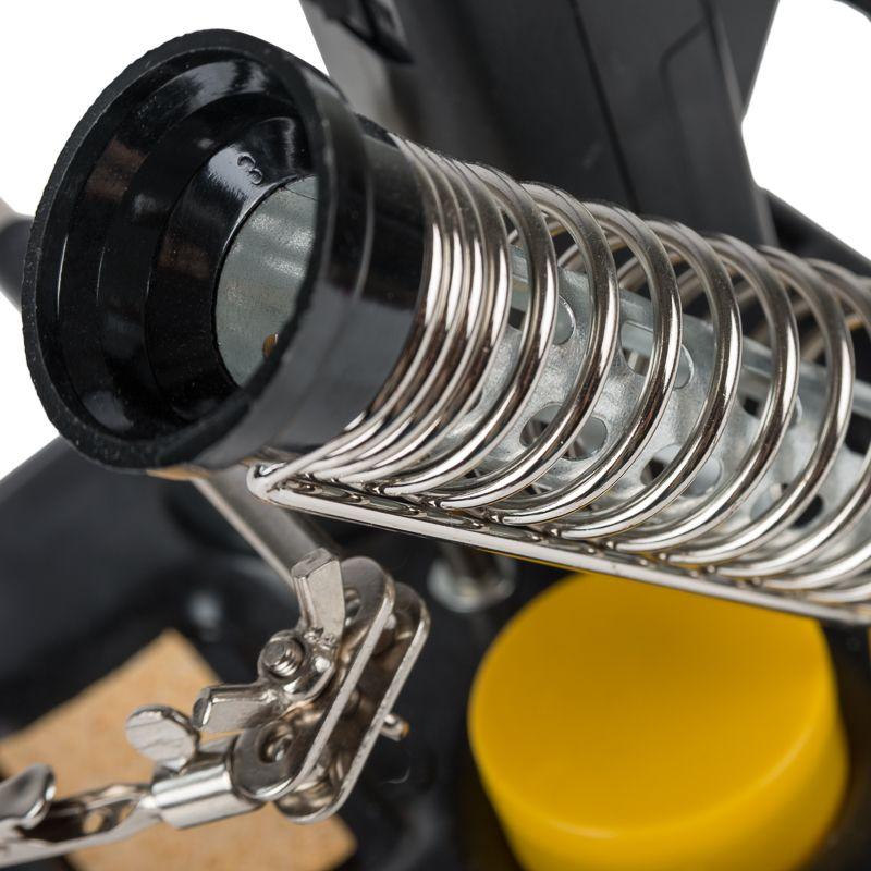  Держатель "третья рука" ПРОФИ с лупой х3; подставка под паяльник; LED подсветка; стенд для припоя REXANT 12-0258 фото в каталоге от BTSprom.by