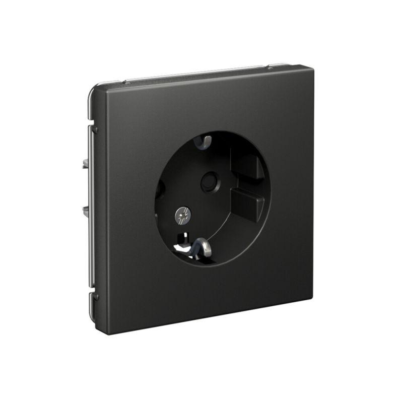  Розетка ArtGallery 16А с заземл. защ. шторки механизм базальт SE GAL001445 фото в каталоге от BTSprom.by