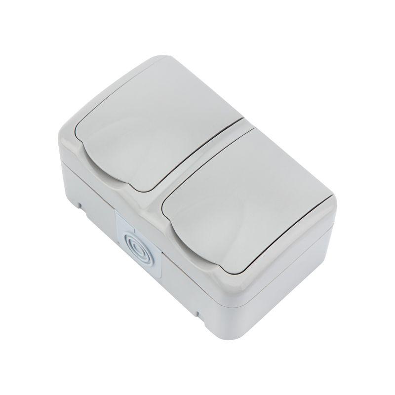 блок розеток 2-м оп mini og ip54 горизонт. с заземл. сер. kranz kr-78-0806 от BTSprom.by