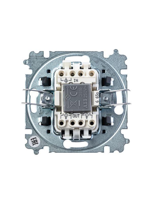  Переключатель 1-кл. СП Levit IP20 с подсветкой ориентацион. бел./дым. черн. ABB 2CHH590646A6062 фото в каталоге от BTSprom.by