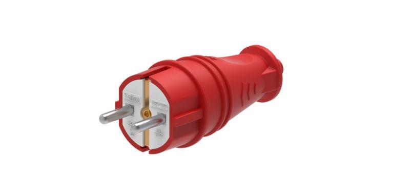 вилка прямая 16а 2p+e 250в ip44 multiset каучук красн. se mst4401rd от BTSprom.by