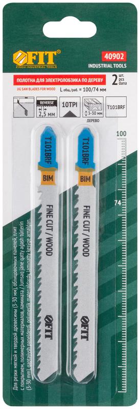  Полотно по дереву Bimetal шлифованные под свободным углом реверс. зубья 100/74/2.5мм (T101BRF) (уп.2шт) FIT 40902 фото в каталоге от BTSprom.by
