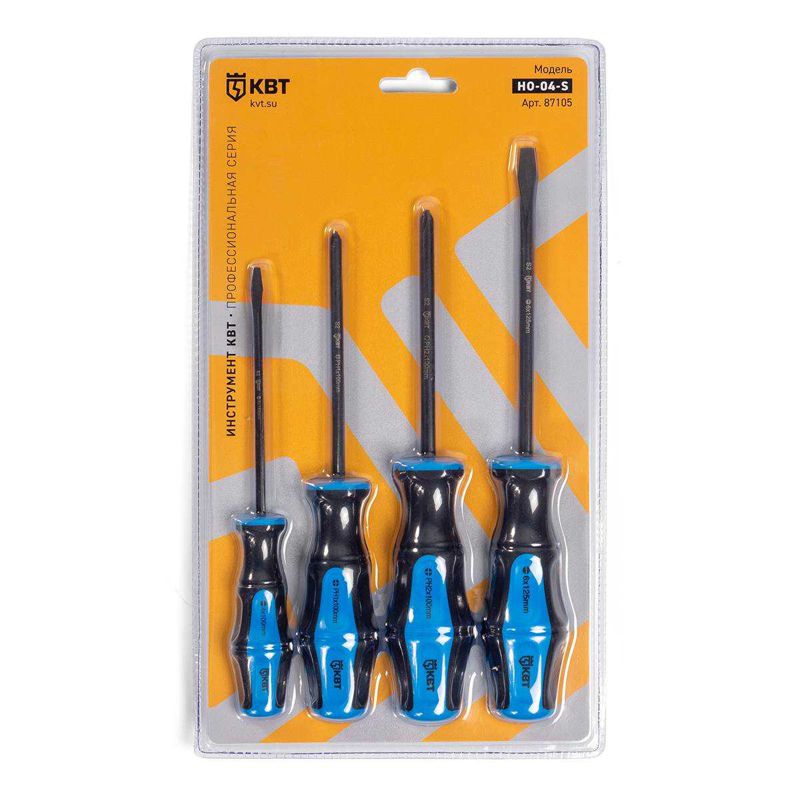 набор отверток из стали s2 мастер но-04-s квт 87105 от BTSprom.by