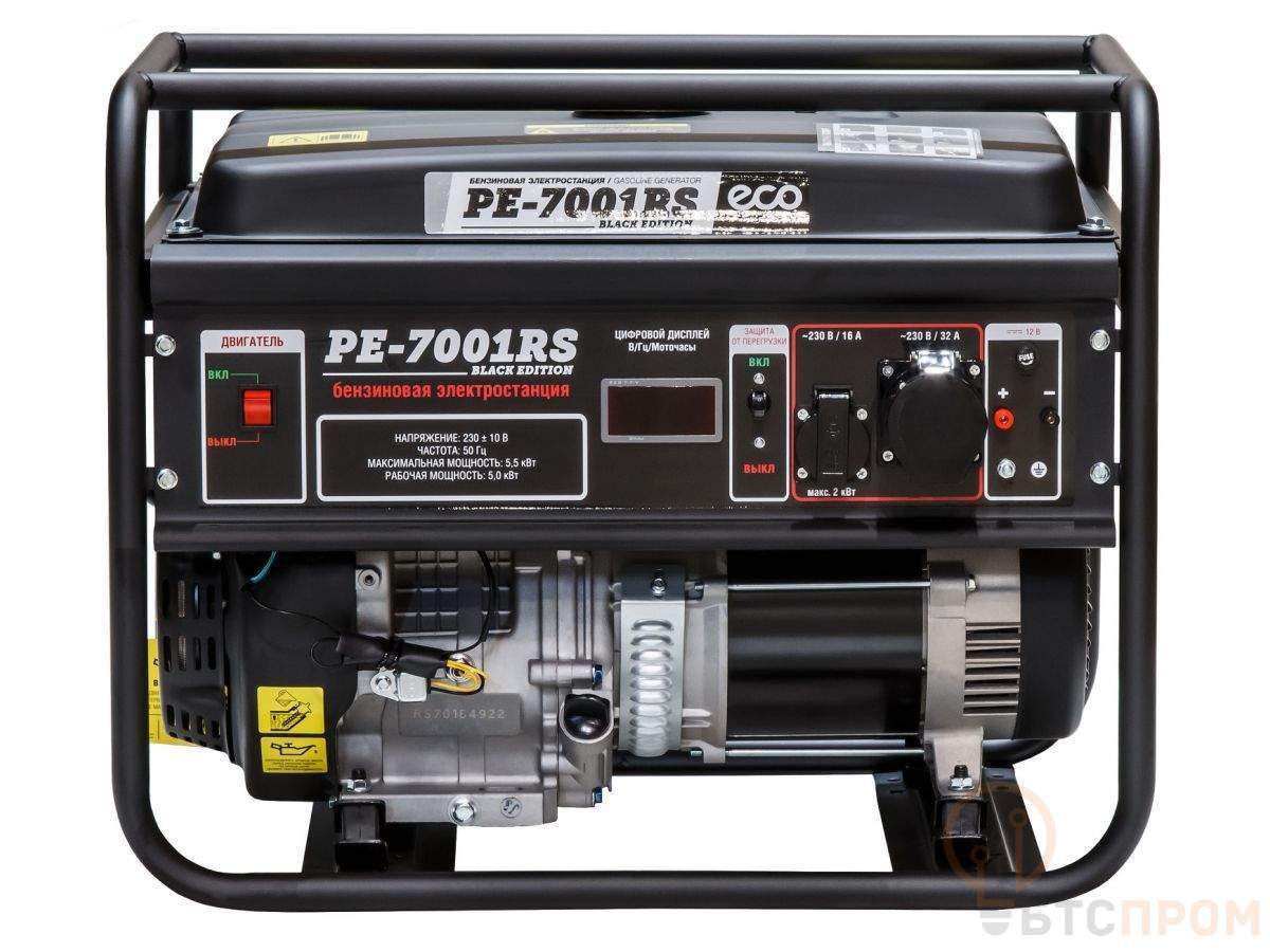  Электростанция (генератор бензиновый) ECO PE-7001RS ("Black Edition") (5.5 кВт, 230 В, бак 25.0 л, вес 72.2 кг) фото в каталоге от BTSprom.by