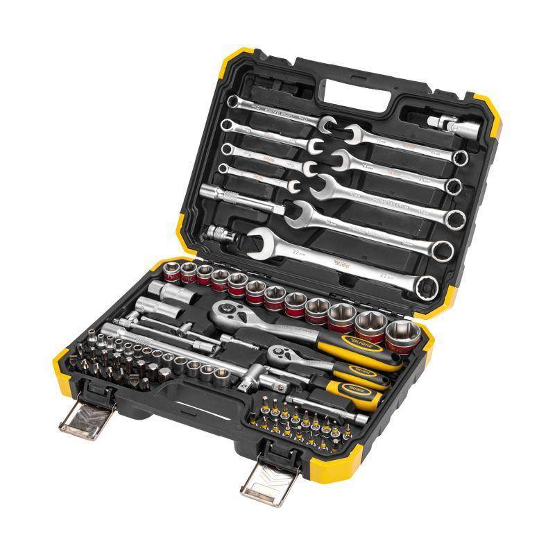 набор инструментов 1/2 1/4 crv 82 предмета пластик. кейс kranz kr-66-6682 от BTSprom.by