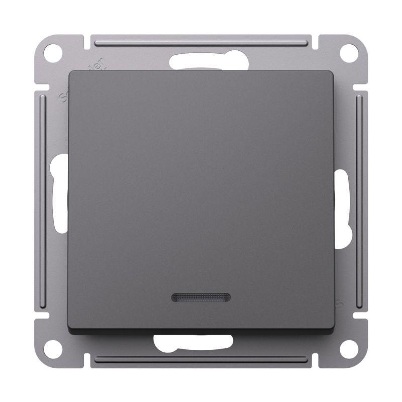  Выключатель 1-кл. AtlasDesign (сх. 1а) 10AX с подсветкой механизм базальт SE ATN001413 фото в каталоге от BTSprom.by