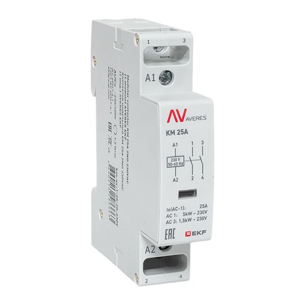 контактор модульный км 25а 2nо 230в ac (1 мод.) averes ekf km-av-1-25-20-230v от BTSprom.by