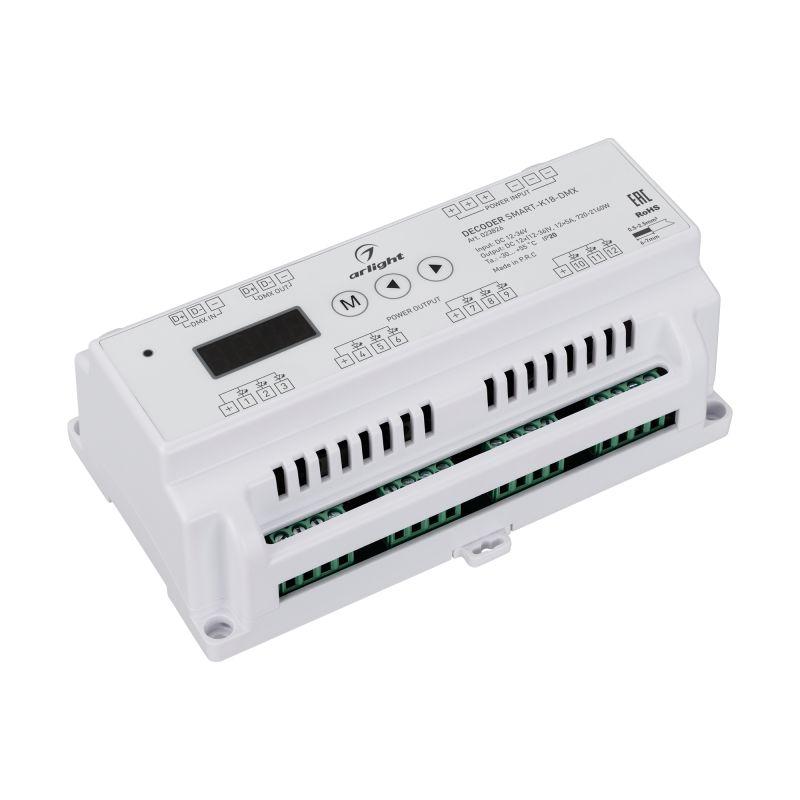 декодер smart-k18-dmx (12-36в 12х5а) (ip20 пластик) arlight 023826 от BTSprom.by