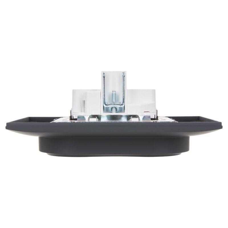  Розетка 2-м SKANDY 16А с заземл. без защ. шторок в сборе SK-R08G графит IEK SK-R21-16-K53-F фото в каталоге от BTSprom.by