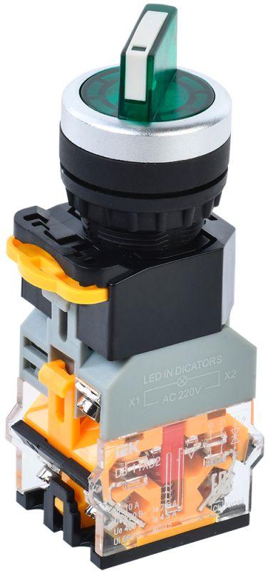 переключатель d8-11xd2 на 2 полож. 1но+1нз с подсвет. зел. karat iek bsw30-11xd2-3-14-2-k06 от BTSprom.by