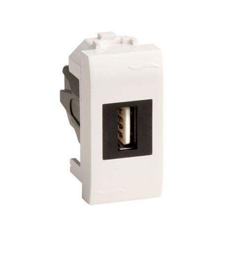 розетка мультимедийная brava 1мод. usb 2.0 бел. dkc 76200b от BTSprom.by
