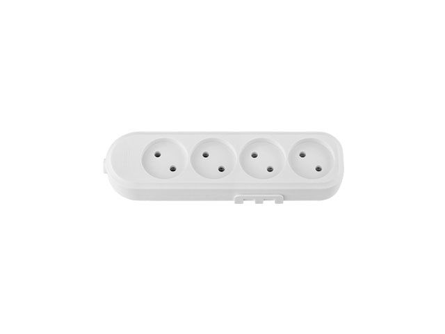розетка 4-ая переносная (б/з, 16а, 250в, струезащ.) белая, bylectrica (с креплением к стене) р16-9181 от BTSprom.by