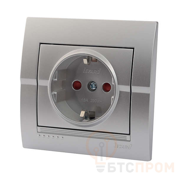 Розетка 1-м СП Deriy 16А IP20 защ. шторки бакелит серебр. метал. LEZARD 702-2828-124B фото в каталоге от BTSprom.by  Розетка 1-м СП Deriy 16А IP20 защ. шторки бакелит серебр. метал. LEZARD 702-2828-124B фото в каталоге от BTSprom.by