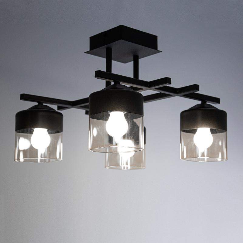  Светильник "Базиль" 141 (плафон 8421) НПБ 01-4х60-124 Е27 ИУ черн. муар Элетех 1005404676 фото в каталоге от BTSprom.by